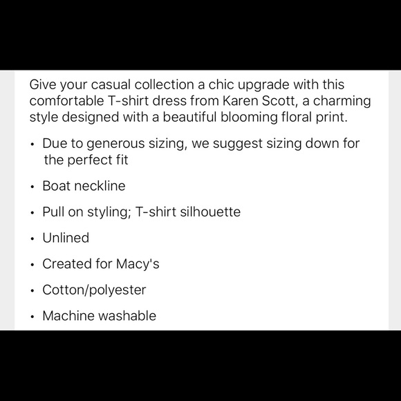 KAREN SCOTT PRINTED BOAT-NECK T-SHIRT DRESS - Picture 3 of 3